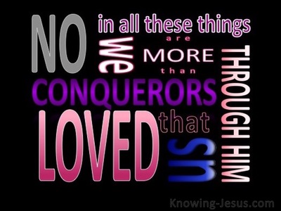 Romans 8:37 We Are More Than Conquerors (pink)